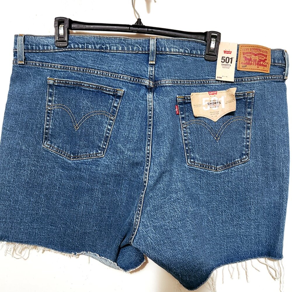 Levi's 501 Original Plus Size High Rise Denim Shorts - 24W - NWT - Picture 4 of 6